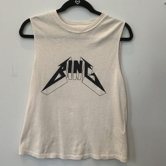 Anine Bing Lennon Tee in Stone sz small - Picture 2 of 5